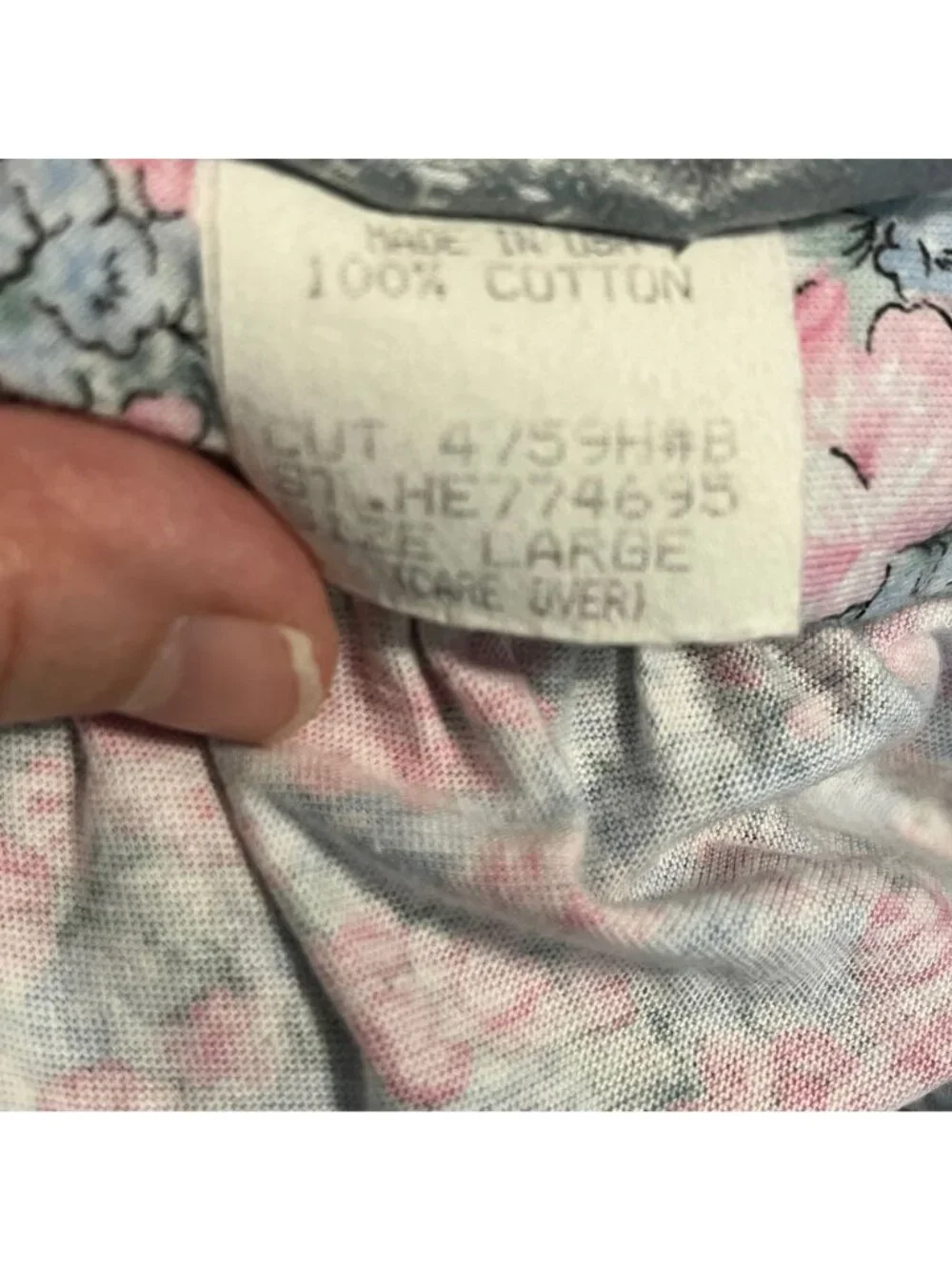 Vintage EILEEN WEST For QUEEN ANNE'S LACE 100% Cotton  Floral Nightgown Size Lar